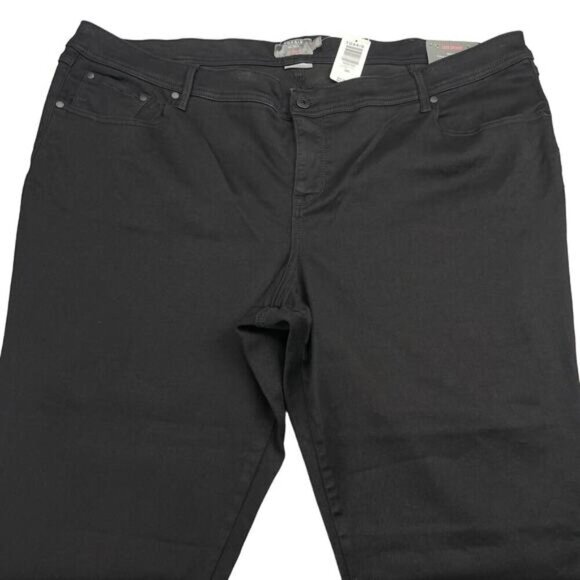 NWT TORRID Luxe Skinny Jean Sz 28 SHORT Plus Size Sateen Stretch Black - Picture 3 of 7
